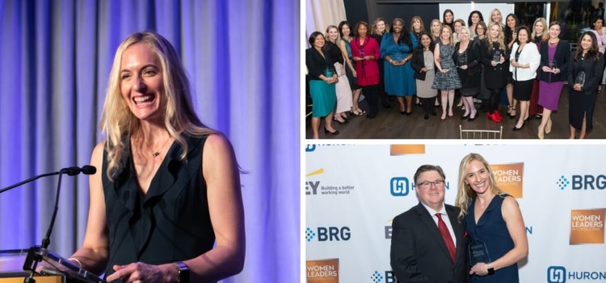 Kate Macartney, Bridge Partners Account Director, receives an Award for Women Leaders in Consulting Award from Consulting Mag 